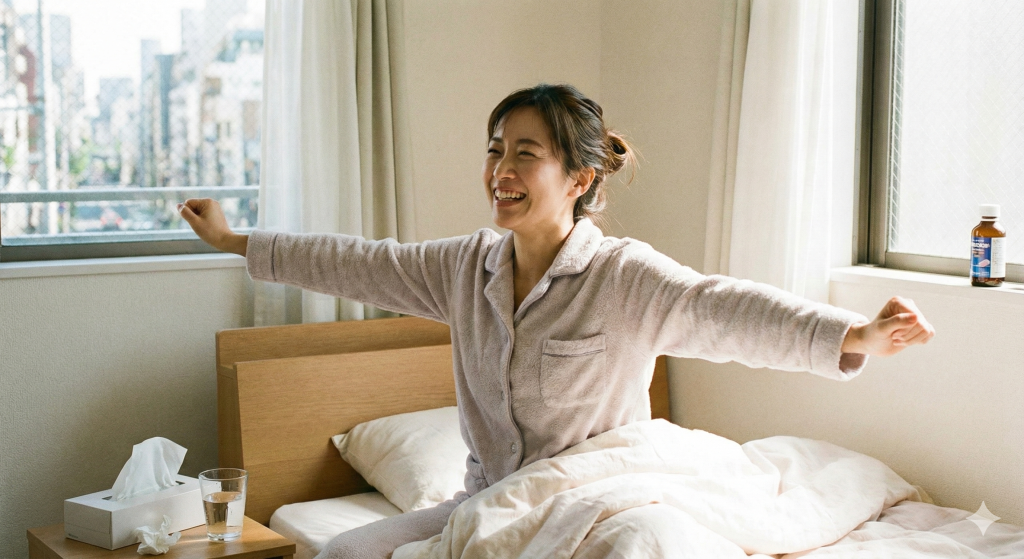 辛い咳から解放された女性