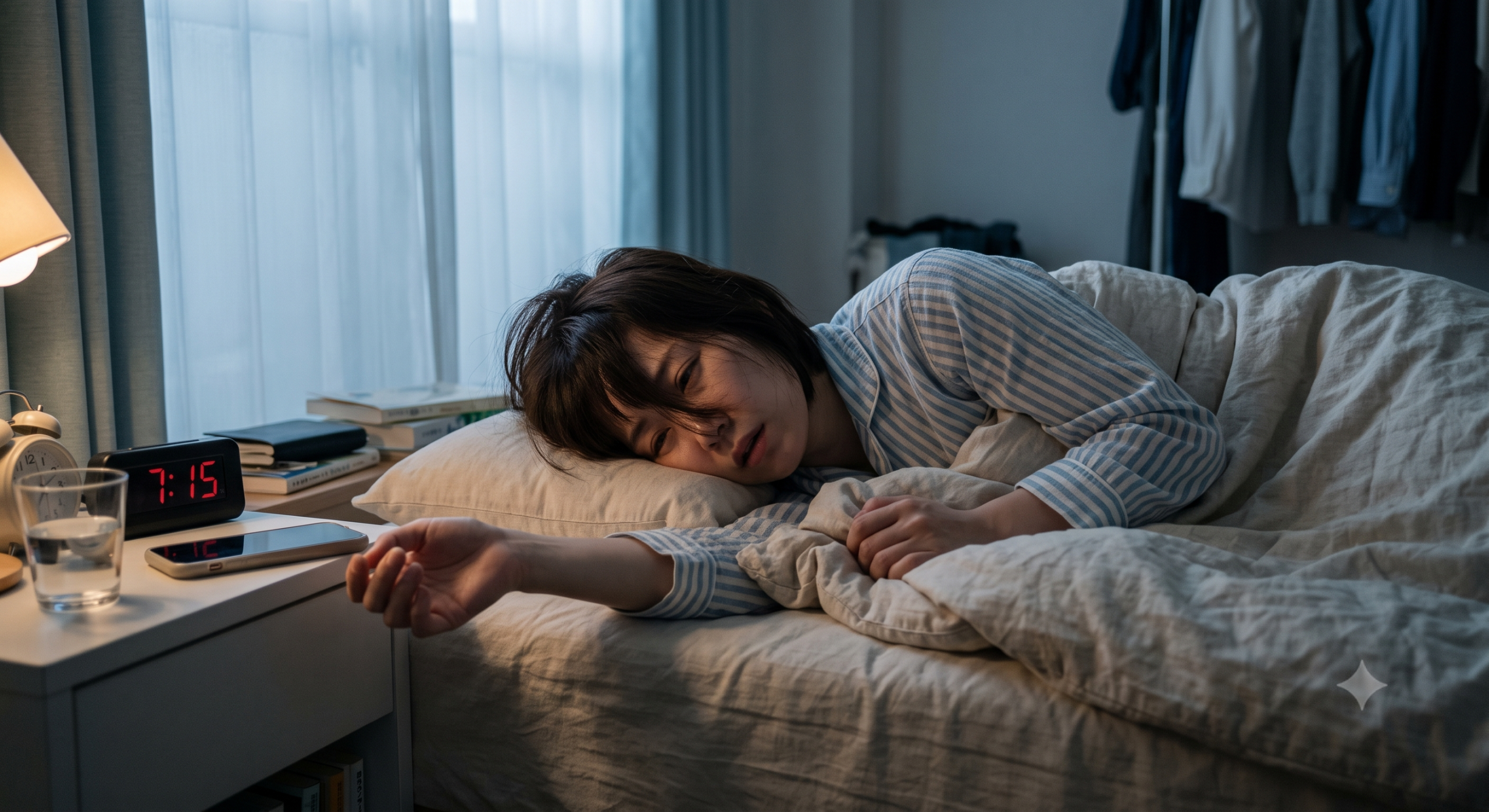 早朝起きれない女性