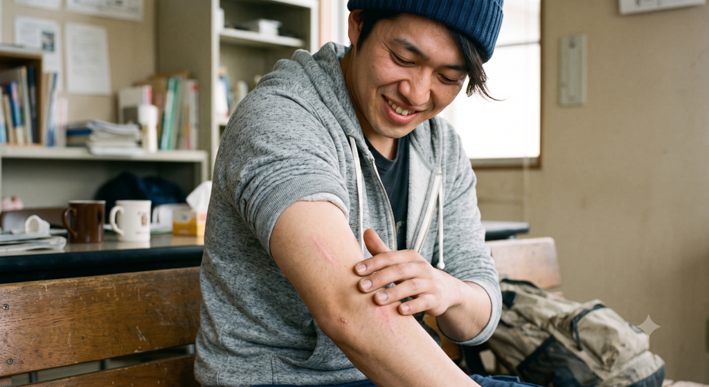 擦り傷が治った男性